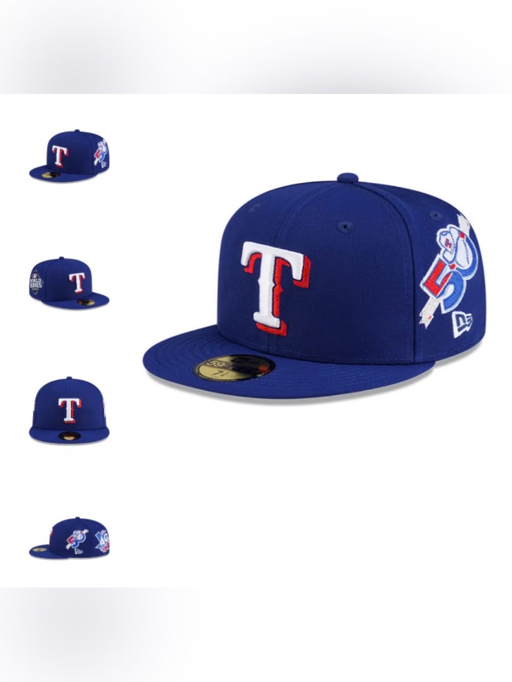 MLB New era Texas Rangers adult Royal Blue Hat with White & Red Logo size 7 1/2
